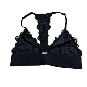 VICTORIA Secret Racerback Black Bralette Size XS Lace Back Adjustable Straps